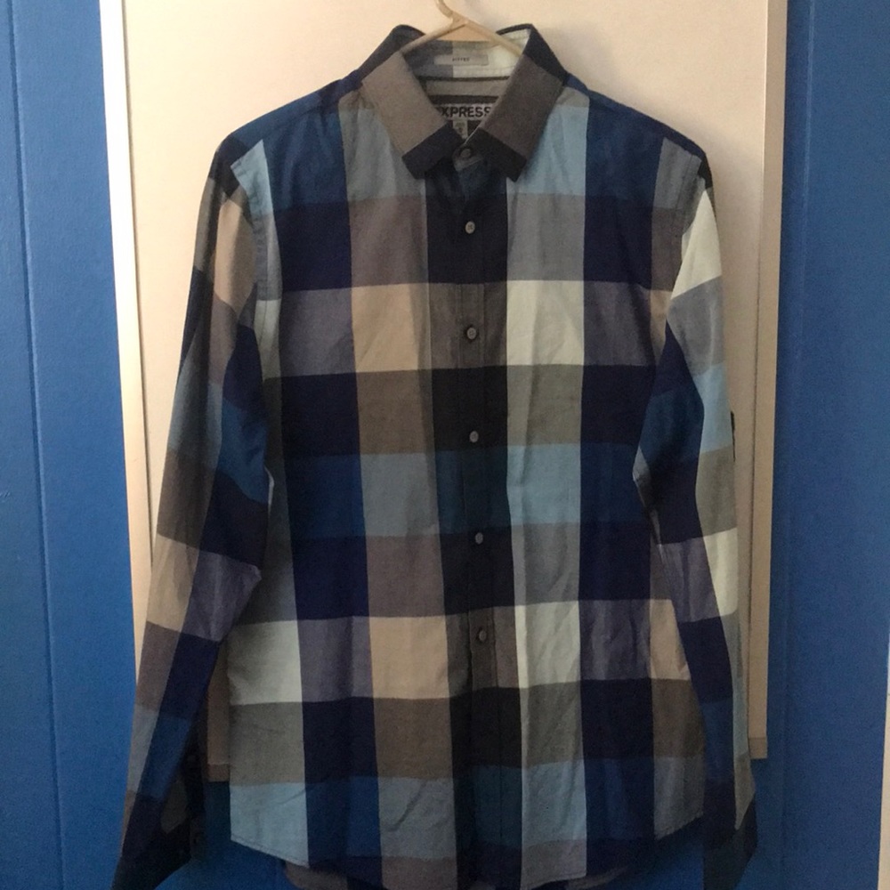 Men’s express plaid dress shirt